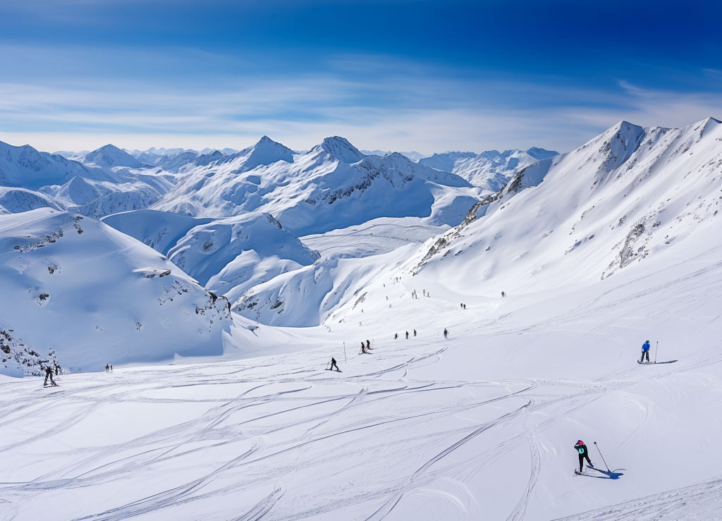 Winterlandschaft mit Skifahrer
